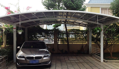 無錫精品膜結構別墅區停車棚安裝案例